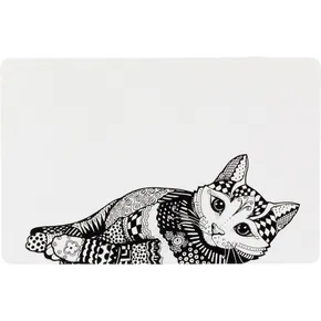 Tischset Tischset Katze 44 x 28 cm weiß/schwarz